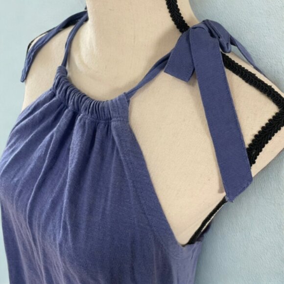 J.Crew 100% Linen Adjustable Tie-Shoulder Tank XS - Blue - GUC - Picture 3 of 6